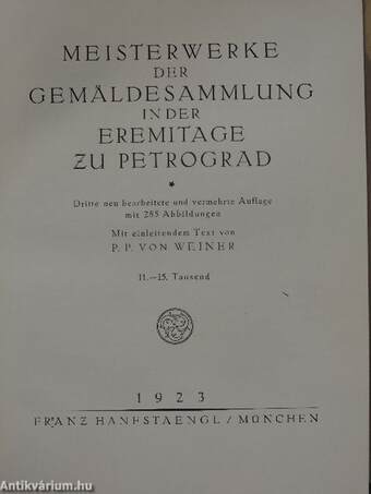 Meisterwerke der Gemäldesammlung in der Eremitage zu Petrograd