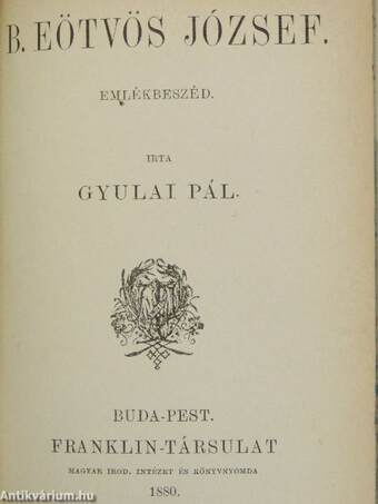 Laokoon vagy a festészet és költészet határairól/Aristophanes/Shakespeare élete és művei/Moliére/Sand György/B. Eötvös József/A költészetről