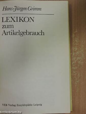 Lexikon zum Artikelgebrauch