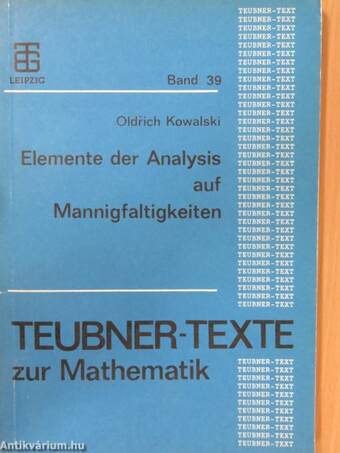 Elemente der Analysis auf Mannigfaltigkeiten