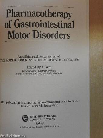 Pharmacotherapy of Gastrointestinal Motor Disorders