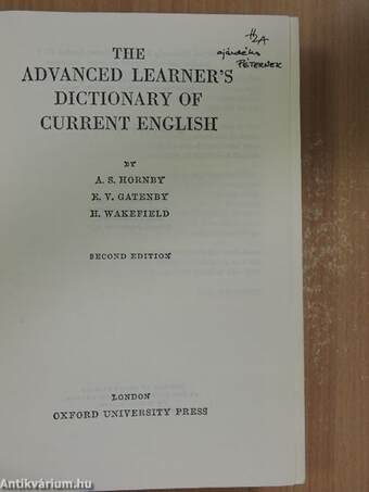 The Advanced Learner's Dictionary of Current English