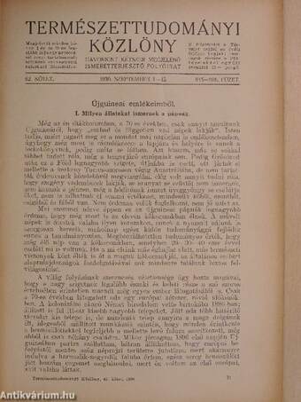 Természettudományi Közlöny 1930. szeptember 1-15.