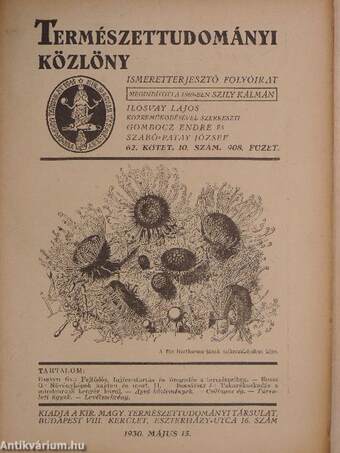 Természettudományi Közlöny 1930. május 15.