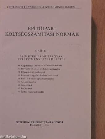 Építőipari költségszámítási normák 3.