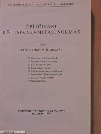 Építőipari költségszámítási normák 1.