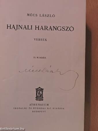 Hajnali harangszó/Rabszolgák énekelnek/Legyen világosság!/Üveglegenda (dedikált példány)