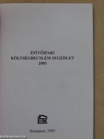 Építőipari költségbecslési segédlet 2005