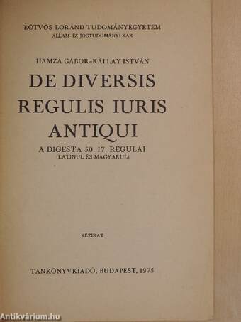 De diversis regulis iuris antiqui