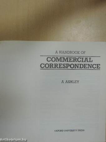 A Handbook of Commercial Correspondence