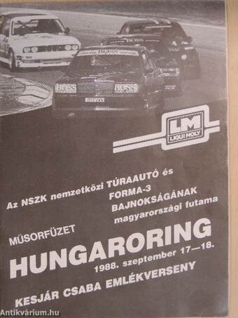 Hungaroring műsorfüzet 1988. szeptember 17-18.