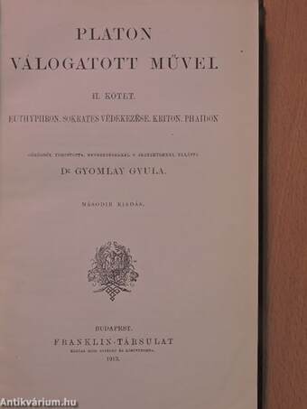 Platon válogatott művei II-III.