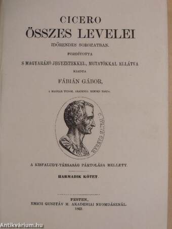 Cicero összes levelei időrendes sorozatban III.