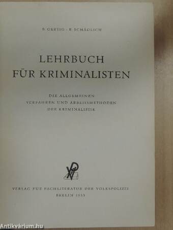 Lehrbuch für Kriminalisten