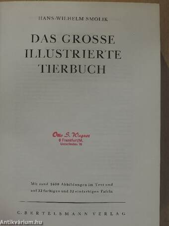 Das Grosse Illustrierte Tierbuch