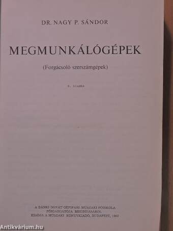 Megmunkálógépek