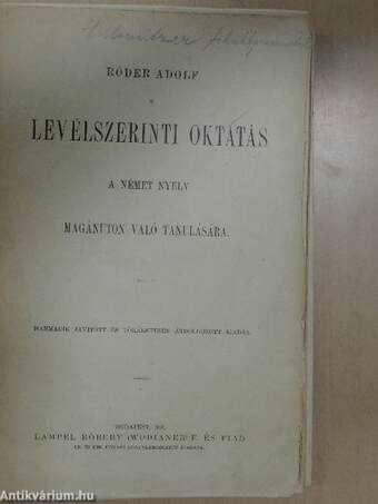 Levélszerinti oktatás a német nyelv magánúton való tanulására (nem teljes)