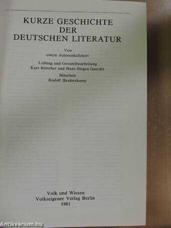 Kurze Geschichte der deutschen Literatur