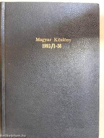 Magyar Közlöny 1993. január 7.-március 31. (nem teljes évfolyam)