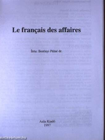 Le francais des affaires