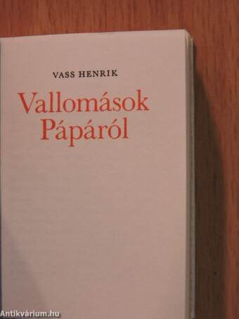 Vallomások Pápáról (minikönyv)