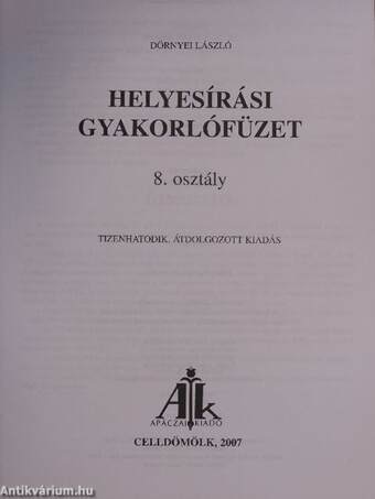 Helyesírási gyakorlófüzet 8. osztály