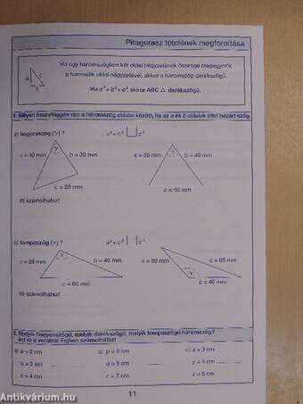 Ki(s)méregető geometriafeladatok 8. osztály