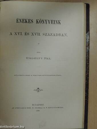 Balassa Bálint/Énekes könyveink a XVI. és XVII. században