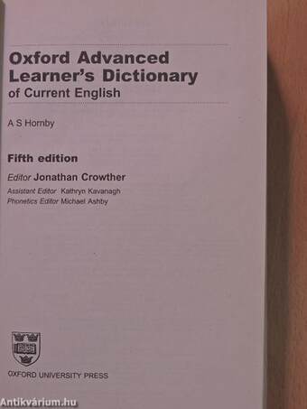 Oxford Advanced Learner's Dictionary of Current English