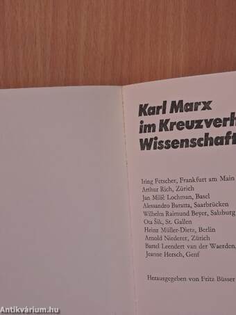 Karl Marx im Kreuzverhör der Wissenschaften