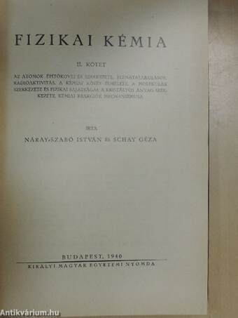 Fizikai kémia II.