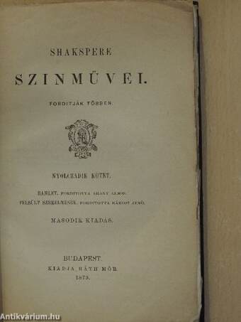 Shakspere szinművei VIII.