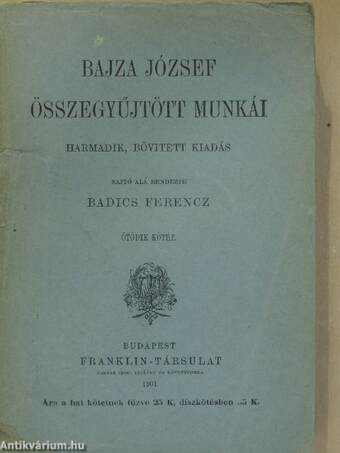 Bajza József összegyűjtött munkái V. (töredék)