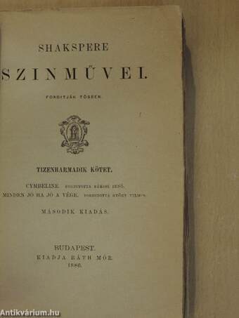 Shakspere szinművei XIII.