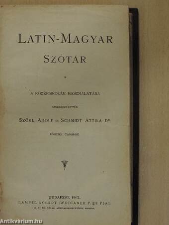 Latin-magyar szótár/Magyar-latin szótár