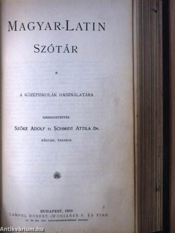 Latin-magyar szótár/Magyar-latin szótár