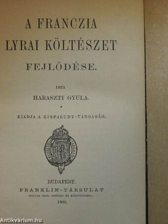 A franczia lyrai költészet fejlődése