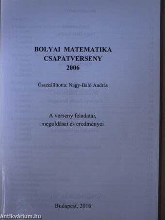 Bolyai Matematika Csapatverseny 2006