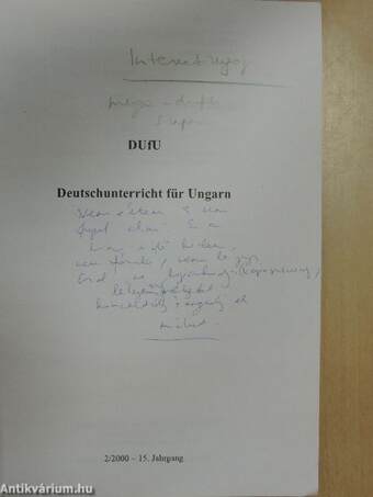 DUfU Deutschunterricht für Ungarn 2/2000