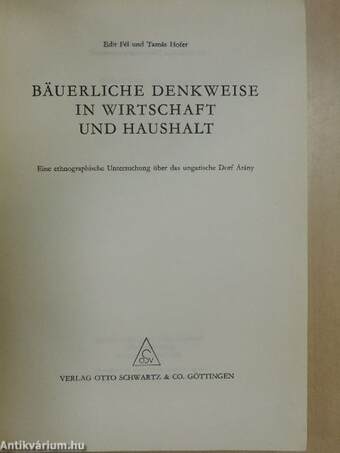 Bäuerliche Denkweise in Wirtschaft und Haushalt