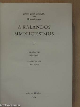 A kalandos Simplicissimus I-II.