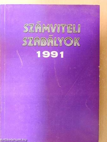 Számviteli szabályok 1991