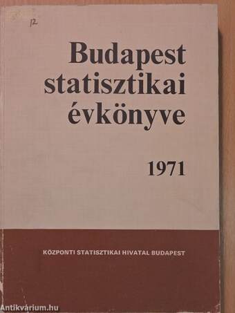 Budapest statisztikai évkönyve 1971