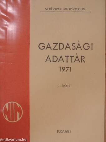 Gazdasági adattár 1971. I-II.