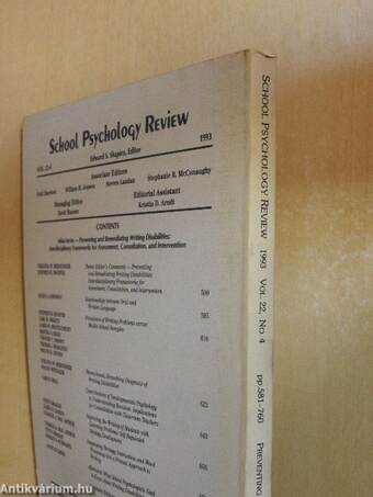 School Psychology Review 4/1993.