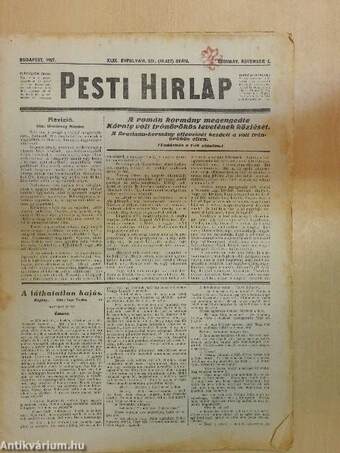 Pesti Hirlap 1927. november 5.