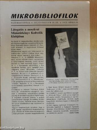 Mikrobibliofilok 1973-1976. (vegyes számok) (10 db)