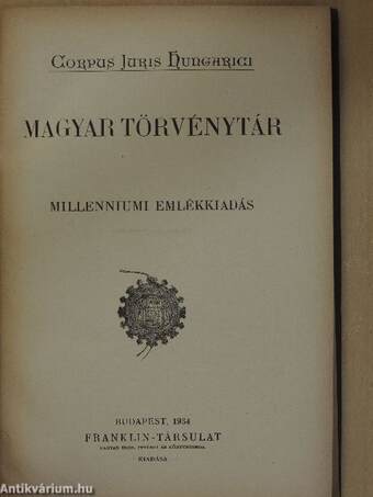 1933. évi törvénycikkek