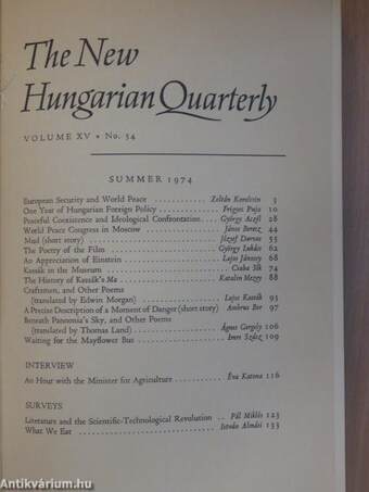 The New Hungarian Quarterly Summer 1974.