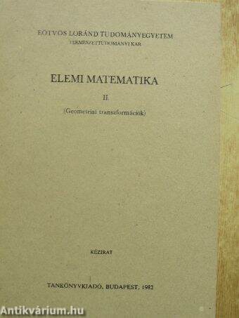 Elemi matematika II.